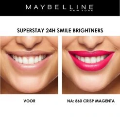 Maybelline SuperStay 24H Smile Brighters Lippenstift - 860 Crisp Magenta - Roze - Langhoudend -Glam Make-up Verkoop 1200x1196 19