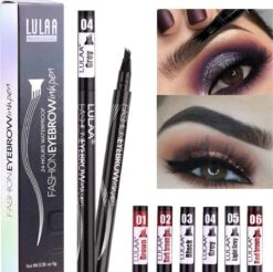 LULAA Microblade Pen - Watervaste Wenkbrauwpen - DONKERBRUIN - Waterproof Tattoo Pen - Make Up - Microblading - Eyebrow