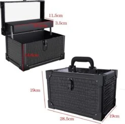 Make Up Koffer- Make Up Organizer- Beautycase -zwart -Make-upkoffer- Multifunctionele Koffer- Make-upkoffer- Sieradenkoffer- Kapperskoffer- Afneembare Schouderriem- Klassieke Zwarte Beautycase -Glam Make-up Verkoop 1200x1196 29