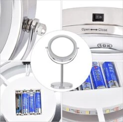 A&K Make Up Spiegel Met Ringverlichting | LED Verlichting | Scheerspiegel - Zilver -Glam Make-up Verkoop 1200x1196 31