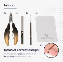 Skeraxo® Professionele Pedicureset Nageltang Kalknagel - Met Nagelvijl & Vuil Verwijderaar - Nagelschaar Voor Harde Teennagels – Nagelknipper Ingegroeide Teennagel - Inclusief Teennagel Correctors -Glam Make-up Verkoop 1200x1197 1