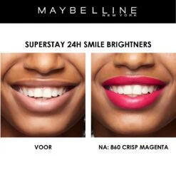 Maybelline SuperStay 24H Smile Brighters Lippenstift - 860 Crisp Magenta - Roze - Langhoudend -Glam Make-up Verkoop 1200x1197 46