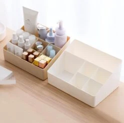 Merkloos Make-Up Organizer - Opbergdoos - Cosmetica - Wit/Creme -Sieraden - Nagelak - Make Up Organizer - Make Up Organizers -Glam Make-up Verkoop 1200x1197 58