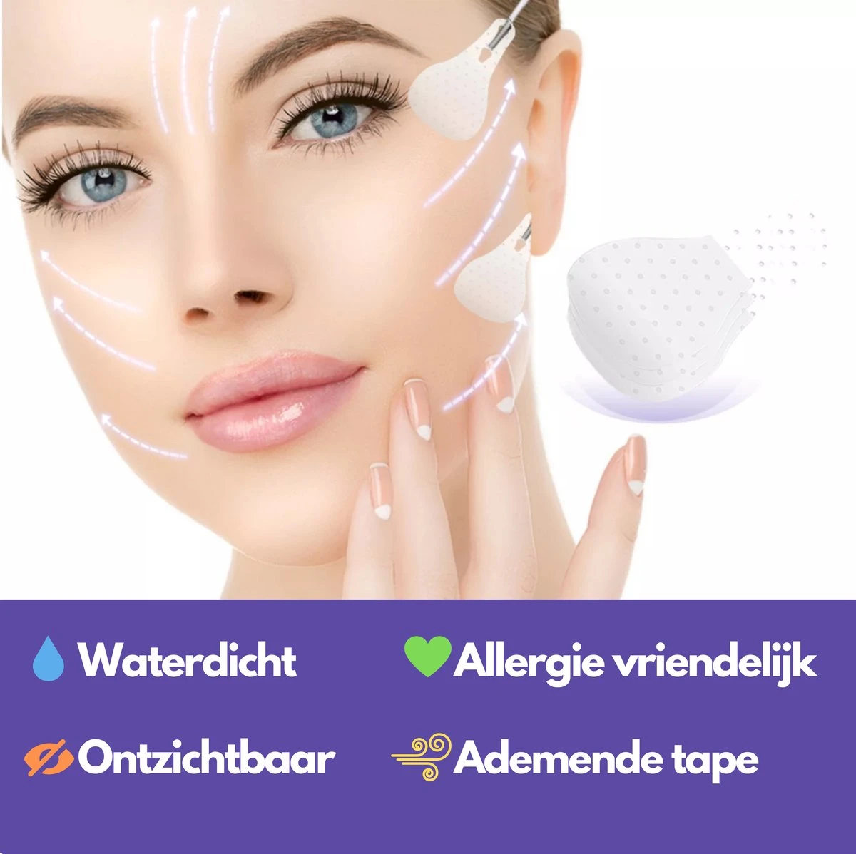 Face Lift Tape - Facelift Zonder Chirurgie - Instant Eyes, Face And Neck Lift - 40 Stuks - Transparent 5 Face Lift Tape - Facelift Zonder Chirurgie - Instant Eyes, Face And Neck Lift - 40 Stuks - Transparent - Afbeelding 5