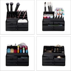 Relaxdays Make-up Organizer - Tweedelig - Cosmetica Opbergdoos - Transparant -Glam Make-up Verkoop 1200x1198 83