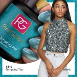 Pink Gellac - Tempting Teal - Gellak - Vegan - Blauw - Glanzend - 15ml -Glam Make-up Verkoop 1200x1200 130