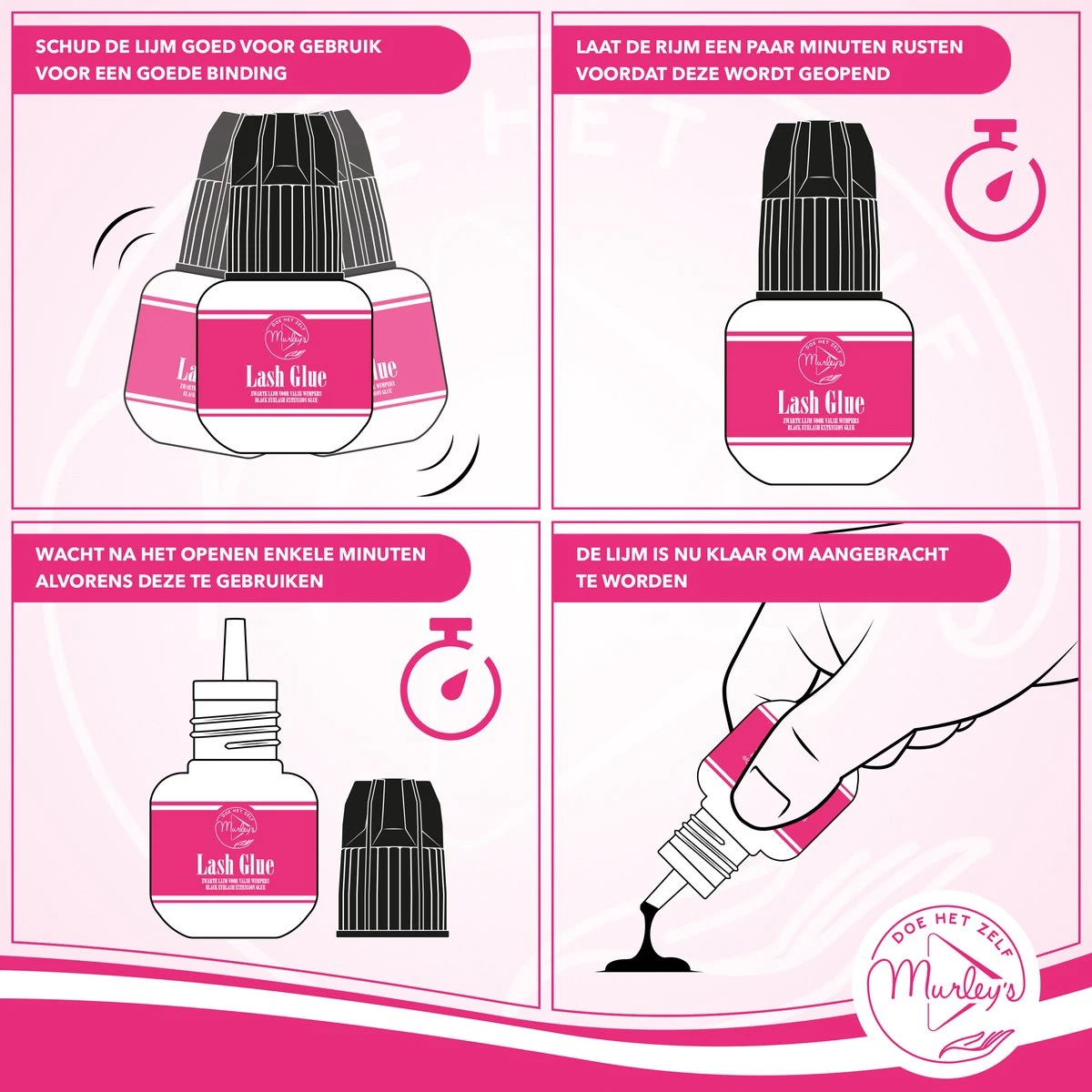 MURLEY'S Wimperlijm- Wimperextensions Lijm - Lash Glue - Zwart - Eenmalig Aanbrengen Voor Wekenlang Plezier - Perfecte Wimpers 7 MURLEY'S Wimperlijm- Wimperextensions Lijm - Lash Glue - Zwart - Eenmalig Aanbrengen Voor Wekenlang Plezier - Perfecte Wimpers - Afbeelding 7