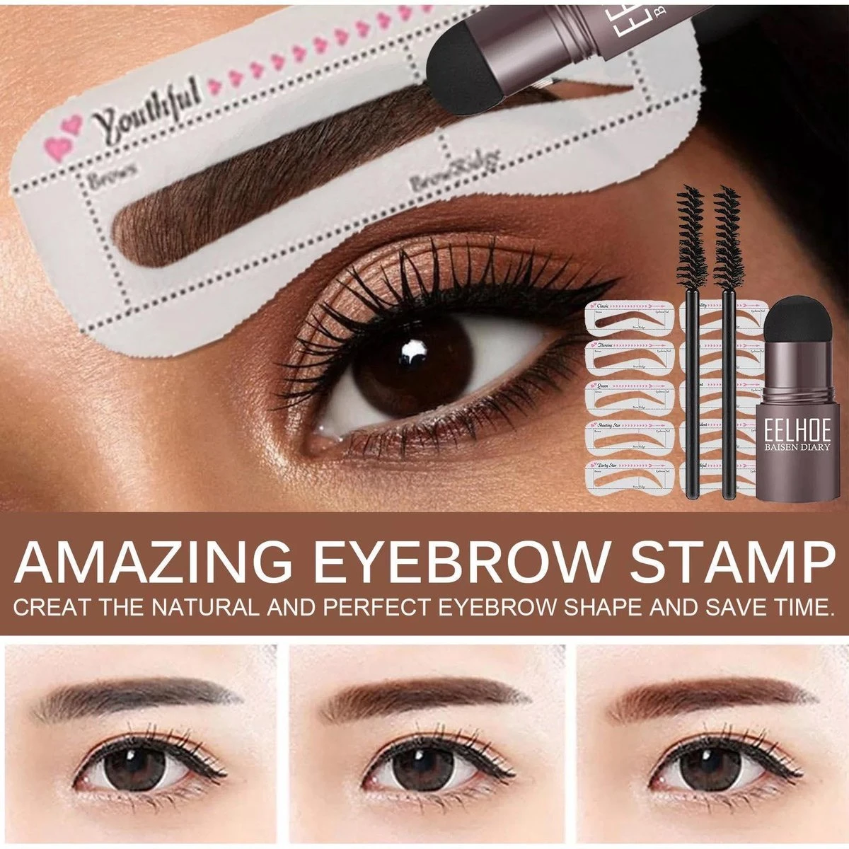EverToys Wenkbrauw Stempel - Plus Poeder - Eye Brow Stamp - Kit - Trimmer - Potlood - Lash Lift - Stick - Potlood - Set - Bruin 8 EverToys Wenkbrauw Stempel - Plus Poeder - Eye Brow Stamp - Kit - Trimmer - Potlood - Lash Lift - Stick - Potlood - Set - Bruin - Afbeelding 8