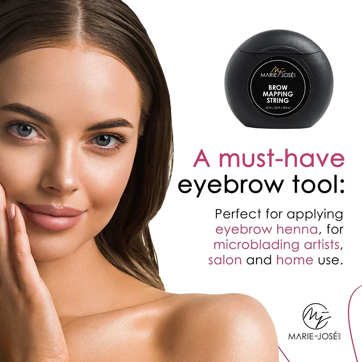 Marie-José & Co - Brow Mapping String - Voor Henna Brows & Microblading - Kleur Draad: Wit - 1 X 10M - Voldoende Voor 50 Toepassingen 2 Marie-José & Co - Brow Mapping String - Voor Henna Brows & Microblading - Kleur Draad: Wit - 1 X 10M - Voldoende Voor 50 Toepassingen - Afbeelding 2