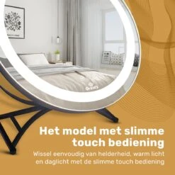 Great's® Make Up Spiegel Met LED Verlichting - ⌀ 40cm - Visagie Spiegel Rond - Extra Close Up Spiegeltje 10x - Zwart -Glam Make-up Verkoop 1200x1200 2182