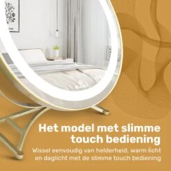 Great's® Make Up Spiegel Met LED Verlichting - ⌀ 40cm - Visagie Spiegel Rond - Extra Close Up Spiegeltje 10x - Goud -Glam Make-up Verkoop 1200x1200 2189