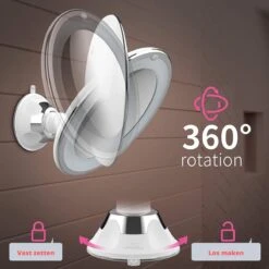 Vergroot Make Up En Scheer Spiegel Met LED Verlichting - 10x Vegroting En Natuurlijk Licht Voor Cosmetica/Scheren/Epileren - 360° Graden Verstelbare Zuignap En Wandbevestiging - Badkamer/Douche/Slaapkamer - Rond – Wit -Glam Make-up Verkoop 1200x1200 2231