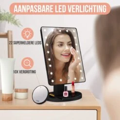 Strex Make Up Spiegel Met LED Verlichting - 3 Verlichtingsmodus - 1/10x Vergroting - 360° Verstelbaar -Glam Make-up Verkoop 1200x1200 2234