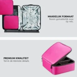 Cosmetica Koffer - Make-up Koffer Met Verstelbare Vakken - Visagie En Nagelstyliste Beauty Koffer - 26x23x9CM - Roze -Glam Make-up Verkoop 1200x1200 2273