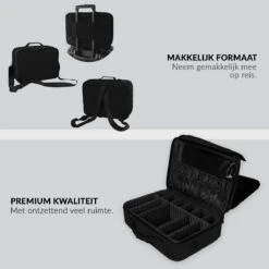 Cosmetica Koffer - Make-up Koffer Met Verstelbare Vakken - Visagie En Nagelstyliste Beauty Koffer - 37x27x13CM -Glam Make-up Verkoop 1200x1200 2286