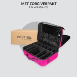 Cosmetica Koffer - Make-up Koffer Met Verstelbare Vakken - Visagie En Nagelstyliste Beauty Koffer - 40x30x14CM - Roze -Glam Make-up Verkoop 1200x1200 2298