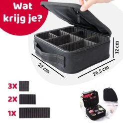 Mmoods Make-up Koffer – Make Up Tas Reizen – Makeup Organizer Verstelbaar -Beautycase Waterdicht – Make-up Tasje Voor Onderweg – Toilettas Voor Cosmetica Zwart 13 Mmoods Make-up Koffer – Make Up Tas Reizen – Makeup Organizer Verstelbaar -Beautycase Waterdicht – Make-up Tasje Voor Onderweg – Toilettas Voor Cosmetica Zwart -Glam Make-up Verkoop 1200x1200 2309