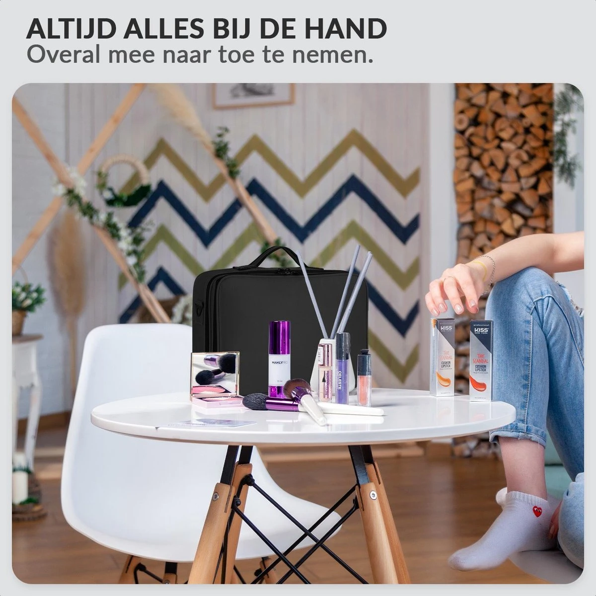 Cosmetica Koffer - Make-up Koffer Met Verstelbare Vakken - Visagie En Nagelstyliste Beauty Koffer - 40x30x14CM 2 Cosmetica Koffer - Make-up Koffer Met Verstelbare Vakken - Visagie En Nagelstyliste Beauty Koffer - 40x30x14CM - Afbeelding 2