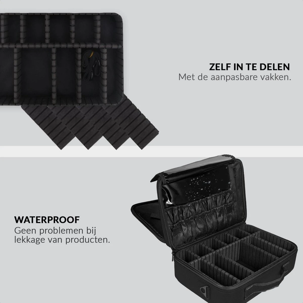 Cosmetica Koffer - Make-up Koffer Met Verstelbare Vakken - Visagie En Nagelstyliste Beauty Koffer - 40x30x14CM 13 Cosmetica Koffer - Make-up Koffer Met Verstelbare Vakken - Visagie En Nagelstyliste Beauty Koffer - 40x30x14CM - Afbeelding 13