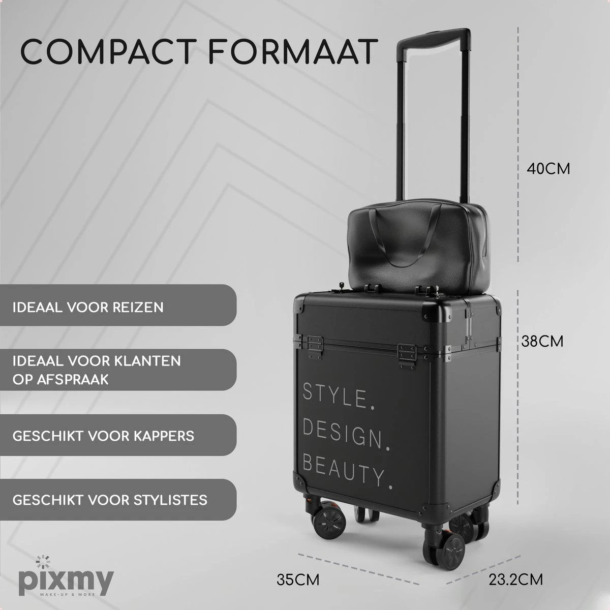 PIXMY® - MT130-S - Make Up Koffer - Cosmetica Koffer - DESIGN 7 PIXMY® - MT130-S - Make Up Koffer - Cosmetica Koffer - DESIGN - Afbeelding 7