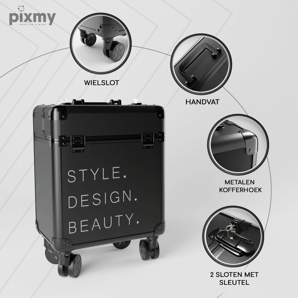 PIXMY® - MT130-S - Make Up Koffer - Cosmetica Koffer - DESIGN 10 PIXMY® - MT130-S - Make Up Koffer - Cosmetica Koffer - DESIGN - Afbeelding 10