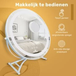 Great's® Make Up Spiegel Met LED Verlichting- ⌀ 40cm - Visagie Spiegel Rond - Extra Close Up Spiegeltje 10x - Wit 14 Great's® Make Up Spiegel Met LED Verlichting- ⌀ 40cm - Visagie Spiegel Rond - Extra Close Up Spiegeltje 10x - Wit -Glam Make-up Verkoop 1200x1200 2435