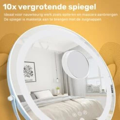 Great's® Make Up Spiegel Met LED Verlichting- ⌀ 40cm - Visagie Spiegel Rond - Extra Close Up Spiegeltje 10x - Wit 15 Great's® Make Up Spiegel Met LED Verlichting- ⌀ 40cm - Visagie Spiegel Rond - Extra Close Up Spiegeltje 10x - Wit -Glam Make-up Verkoop 1200x1200 2436