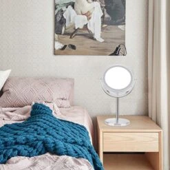 A&K Make Up Spiegel Met Ringverlichting | LED Verlichting | Scheerspiegel - Zilver -Glam Make-up Verkoop 1200x1200 2462