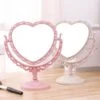 Kawaii Roze Makeup Spiegel - Hart Spiegel - Dubbelzijdig - Makeup Mirror