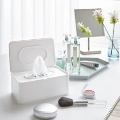 Yamazaki Bakje Voor Vochtige Doekjes - Wit - Met Deksel