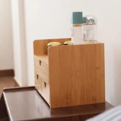 Merkloos Decopatent® Luxe Make-up Organizer Met 3 Lades - Cosmetica Organizer Make Up Met Schuiflade Bamboe Hout - Cosmeticahouder - Toren -Glam Make-up Verkoop 1200x1200 2538