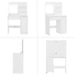 MIRA Home - Kaptafel - Make-up Tafel - Wit - Spaanplaat - 80x40x132cm -Glam Make-up Verkoop 1200x1200 2567