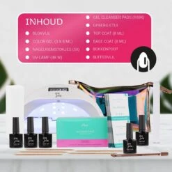 Miss Jules - Complete Gellak Starterspakket - Kleur 3 X Roze - Glanzend & Dekkend Resultaat - Inclusief UV/LED Lamp & Instructievideo (NL) -Glam Make-up Verkoop 1200x1200 265