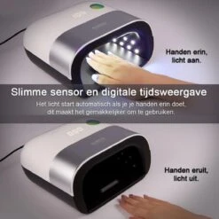 NAGELLAMP - Professionele Nageldroger - 48 Watt - LED UV Nagellamp - Gel Nagellak - 36 LEDlampjes - SMART Sensor – Timer - Nagel Gellak - Wit/Zilver -Glam Make-up Verkoop 1200x1200 412