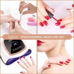 UV Nagel Lamp 168 Watt + 5 Gratis Vijlen - BellaLine - UV Led Nagellamp – Gel Nagel – Nagellak UV – Nageldroger – Salon – Sensor – Gellac - Acryl - Gelnagels – 42 Power Led – Professioneel – Krachtig – Manicure – Extra Lang Snoer - Pink - Pedicure -Glam Make-up Verkoop 1200x1200 415