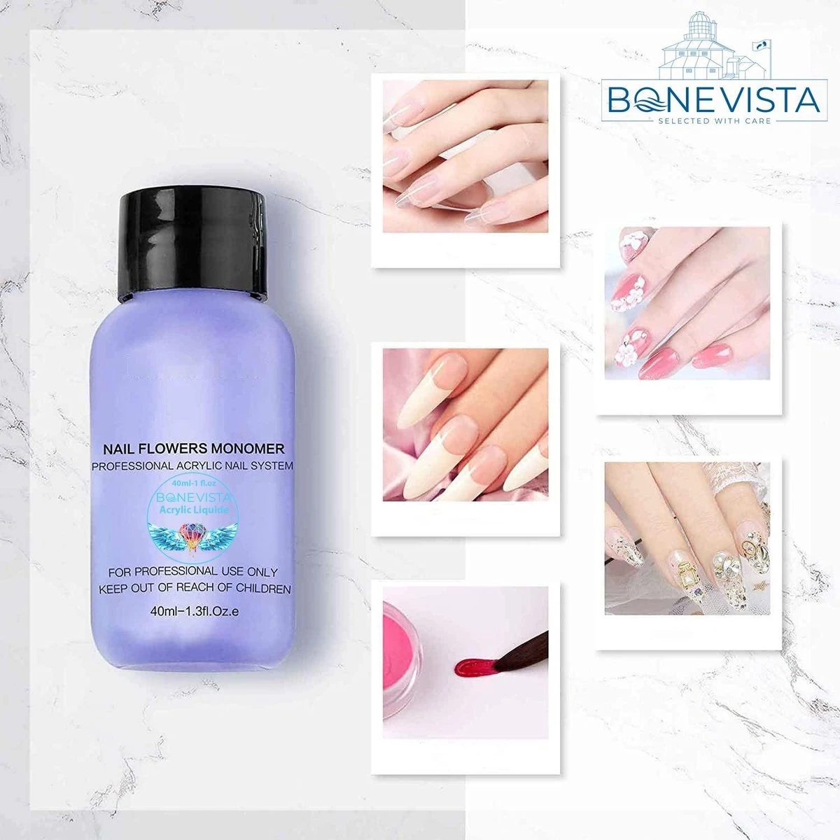 Bone Vista® Acryl Nagels Starterspakket - Wit, Roze & Transparant - Professionele Kunstnagels 3 Bone Vista® Acryl Nagels Starterspakket - Wit, Roze & Transparant - Professionele Kunstnagels - Afbeelding 3