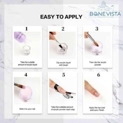 Bone Vista® Acryl Nagels Starterspakket - Wit, Roze & Transparant - Professionele Kunstnagels 9 Bone Vista® Acryl Nagels Starterspakket - Wit, Roze & Transparant - Professionele Kunstnagels -Glam Make-up Verkoop 1200x1200 444