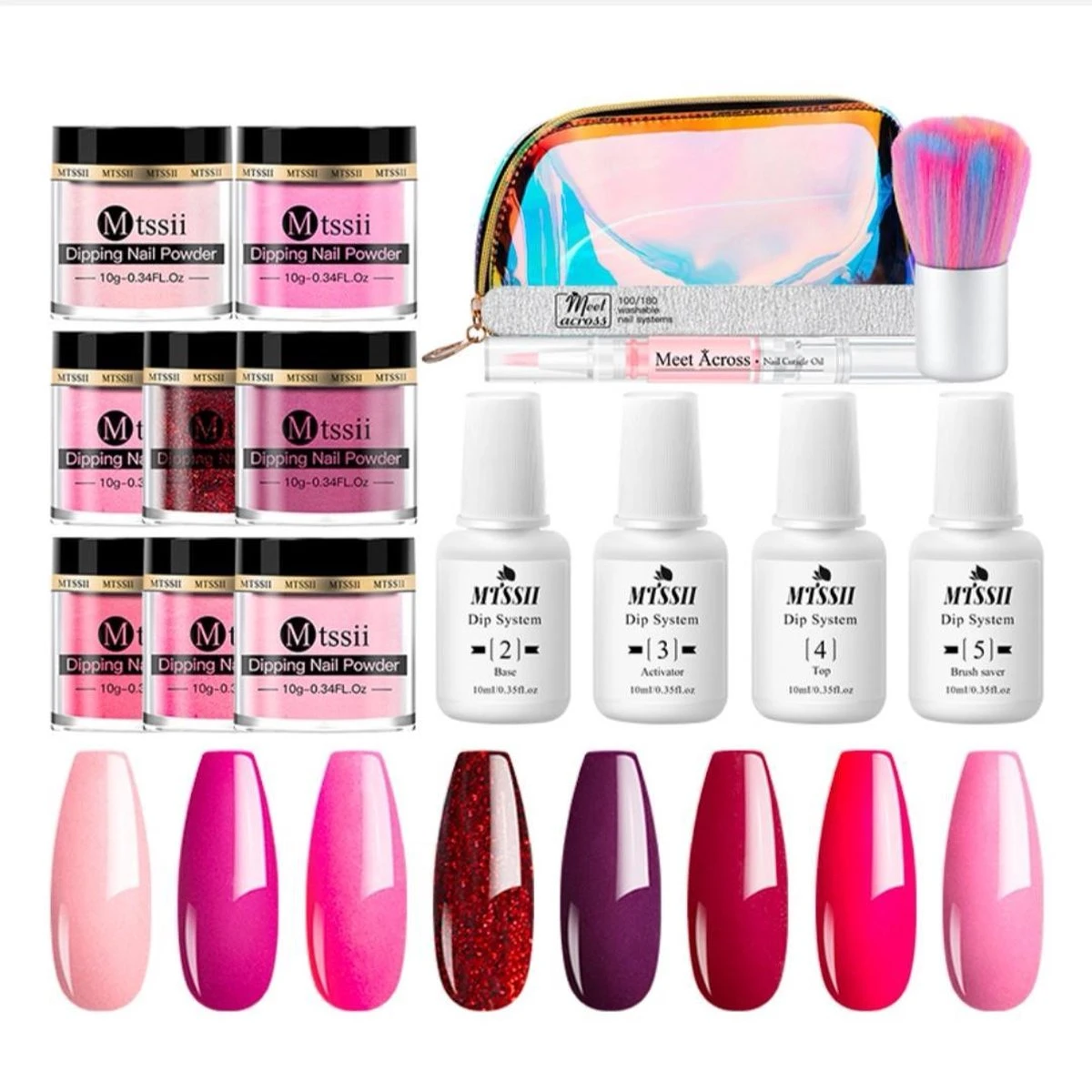 Dipping Powder Starter Kit - 8 Kleuren - Roze - Dip Poeder - Acryl Nagels - Dip Nagels - Meest Complete Starterspakket - Nagel Poeder - MTSSII - 1 Dipping Powder Starter Kit - 8 Kleuren - Roze - Dip Poeder - Acryl Nagels - Dip Nagels - Meest Complete Starterspakket - Nagel Poeder - MTSSII -
