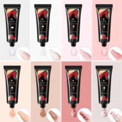 Merkloos Nepnagels - Polygel Set - Nagelverlengingsset - 8 Kleuren - Nagels Set - Temperatuurwisselgel - Lichtgevende Gel - Voor Beginners - Voor DIY Salon Art Nagels - Type A -Glam Make-up Verkoop 1200x1200 465