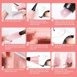 Merkloos Nepnagels - Polygel Set - Nagelverlengingsset - 8 Kleuren - Nagels Set - Temperatuurwisselgel - Lichtgevende Gel - Voor Beginners - Voor DIY Salon Art Nagels - Type A -Glam Make-up Verkoop 1200x1200 467