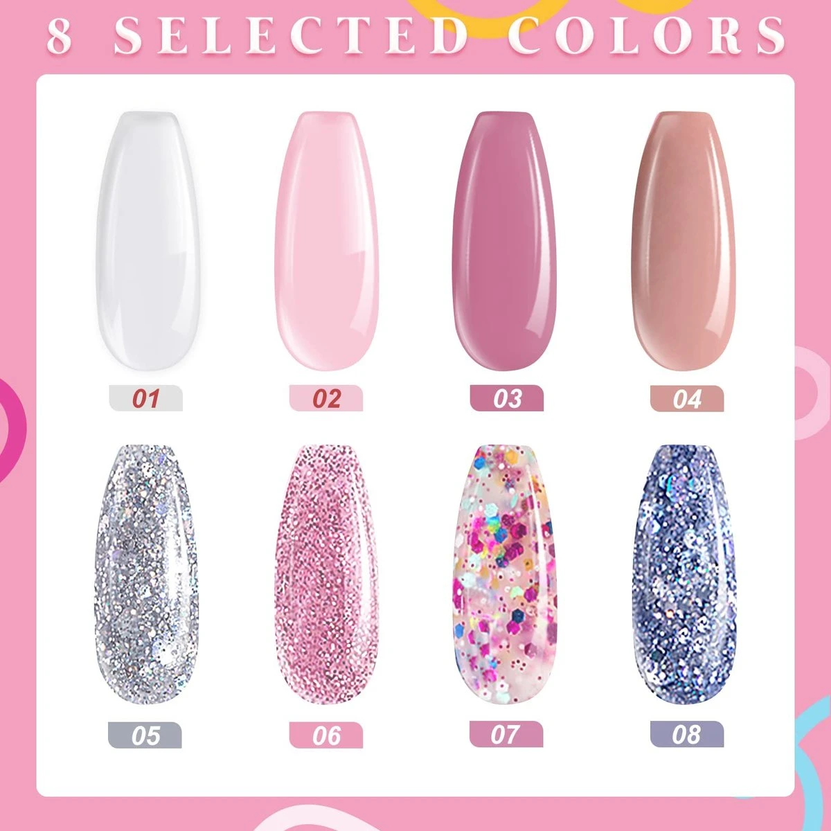 Merkloos Nagels Set - 8 Kleuren - Nagels Starter Set - Met Toplaag, Basislaag, Slipoplossing, Nagelverlengingsgel, Gel Builder - Voor DIY Voor Beginners - Beste Cadeau 10 Merkloos Nagels Set - 8 Kleuren - Nagels Starter Set - Met Toplaag, Basislaag, Slipoplossing, Nagelverlengingsgel, Gel Builder - Voor DIY Voor Beginners - Beste Cadeau - Afbeelding 10