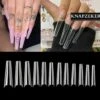 Merkloos Gel Flex 250 Nageltips Met Lijm - Transparant XXL Long Coffin Half Cover C Nail Tips- French Nail Art Acryl Nagels & Gelnagels -Hoge Kwaliteit