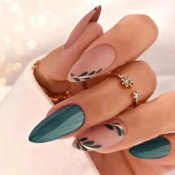 Merkloos Press On Nails - Nep Nagels - Roze Groen - Almond - Manicure - Plak Nagels - Kunstnagels Nailart - Zelfklevend -Glam Make-up Verkoop 1200x1200 547