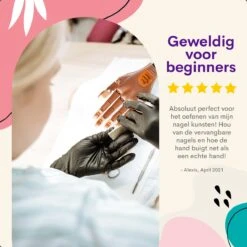 Merkloos Oefenhand Voor Nagels - Nailtrainer - Nagel Oefenhand - Compleet Acryl Nagels Starterpakket -Glam Make-up Verkoop 1200x1200 572