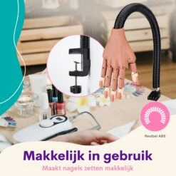 Merkloos Oefenhand Voor Nagels - Nailtrainer - Nagel Oefenhand - Compleet Acryl Nagels Starterpakket -Glam Make-up Verkoop 1200x1200 575