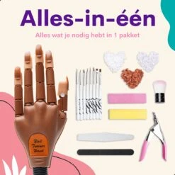Merkloos Oefenhand Voor Nagels - Nailtrainer - Nagel Oefenhand - Compleet Acryl Nagels Starterpakket -Glam Make-up Verkoop 1200x1200 577