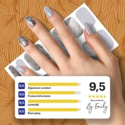 By Emily - Nagel Wrap - White Marble | 16 Stickers | Nail Wrap | Nail Art | Trendy | Design | Nagellakvrij | Eenvoudig | Nagel Wrap | Nagel Stickers | Folie | Zelfklevend | Sjablonen -Glam Make-up Verkoop 1200x1200 643