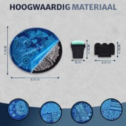 Nagel Stempel Set Met Sjablonen - Nail Art Stempelplaat - Gellak Tools - 10 Stuks - Levay®