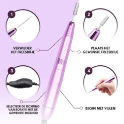 Merkloos La Liva Elektrische Nagelvijl - Nagelfrees - Inclusief Extra Schuurrolletjes Keramisch Bitje En Nagelborstel - Manicure Set - Gellak -Glam Make-up Verkoop 1200x1200 656
