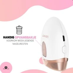 Vulpes BeautyCare® Elektrische Nagelknipper - Nagelschaar Met Opvangbakje – Veilige Nagelschaar Voor Baby’s, Kinderen, Volwassenen En Ouderen - Draadloos En Geruisloos – USB-Oplaadbaar – Rosé / Wit -Glam Make-up Verkoop 1200x1200 665